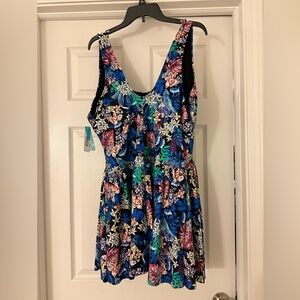 NWT Plus size 3XL that is a 1 piece swimsuit dress with padded front